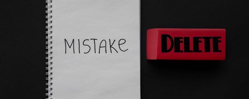 Mistake Written on a Notebook