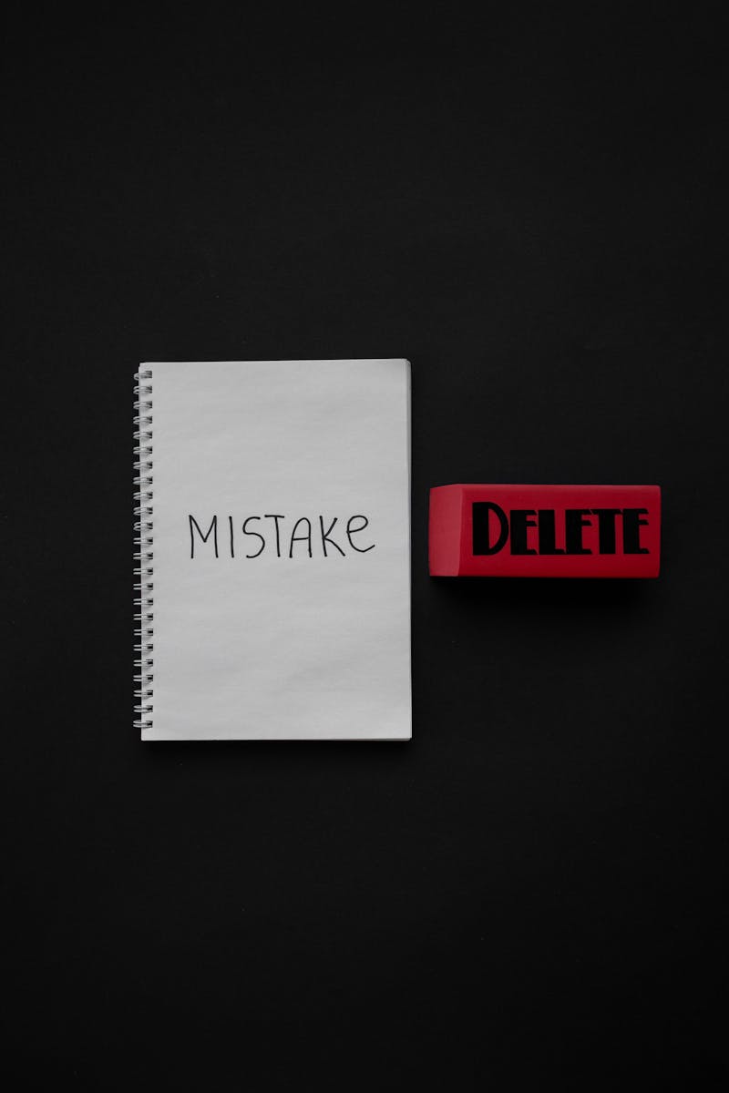Mistake Written on a Notebook
